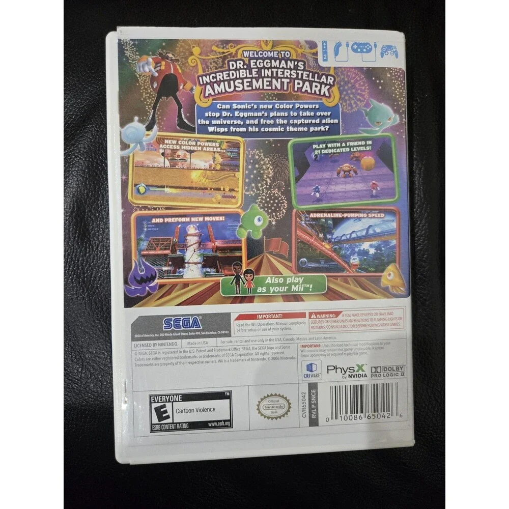SEGA Sonic Colors (Nintendo Wii) Video Game Complete And Tested